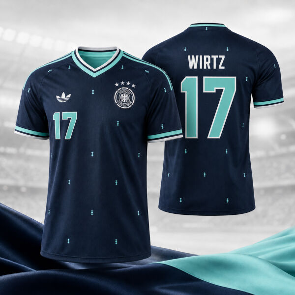 Herren Deutschland Auswärtstrikot WM 2026 mit Spielername & Nummer Miniaturansicht